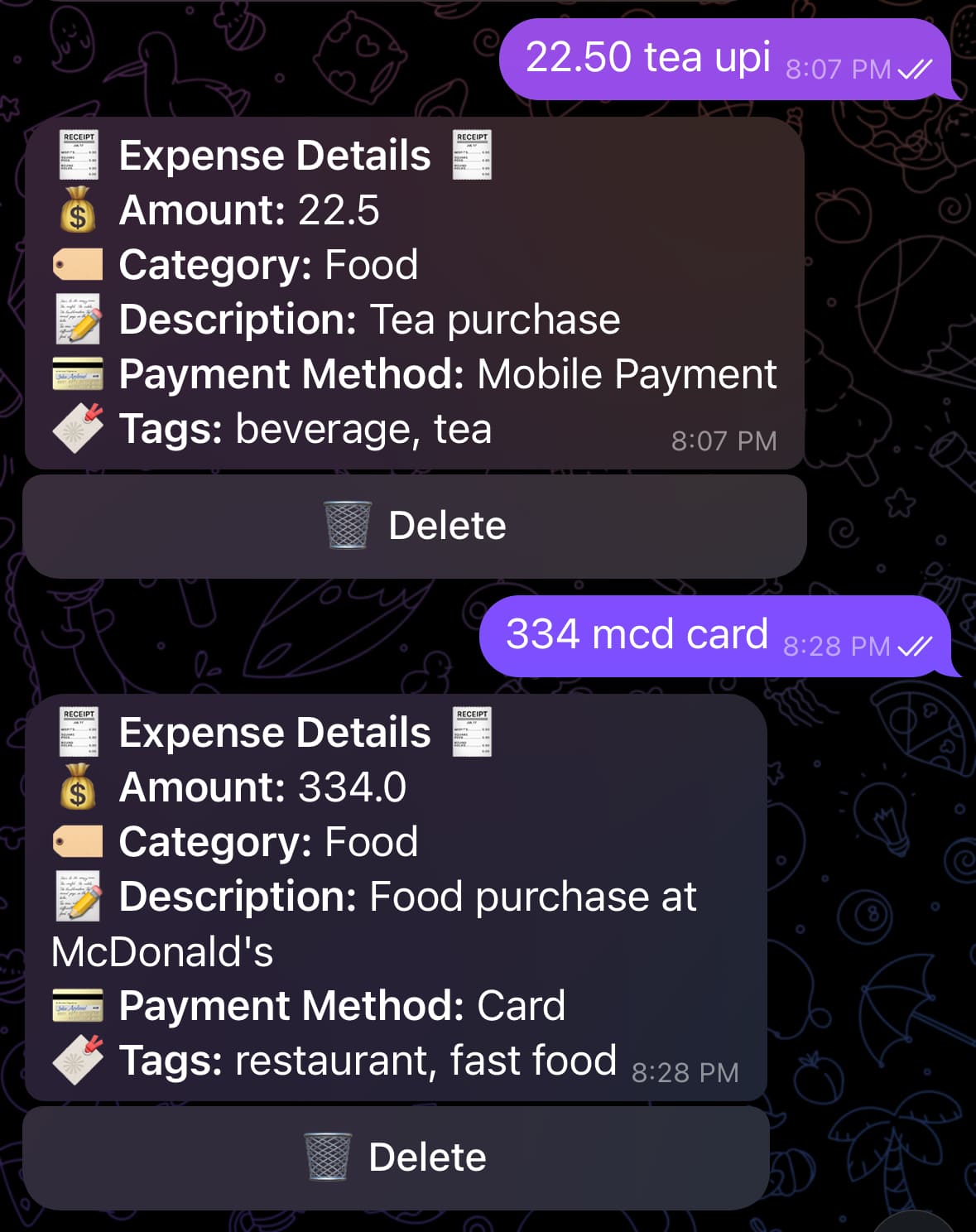 Expense example